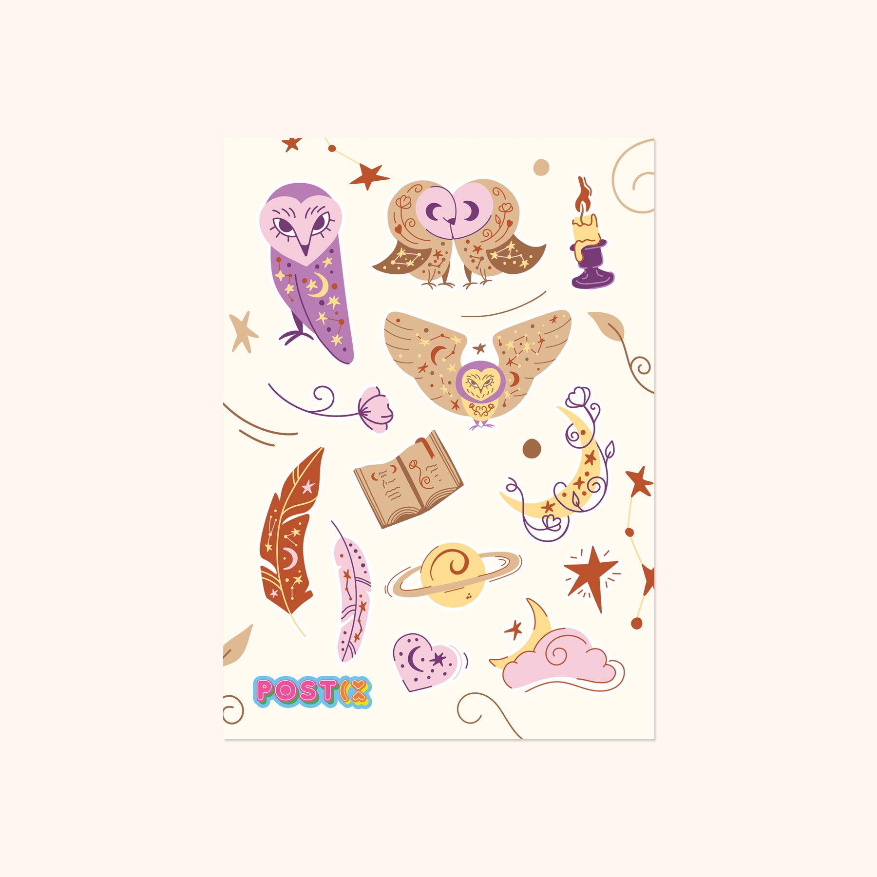 Wise Magic Owls A6 Sticker Sheet