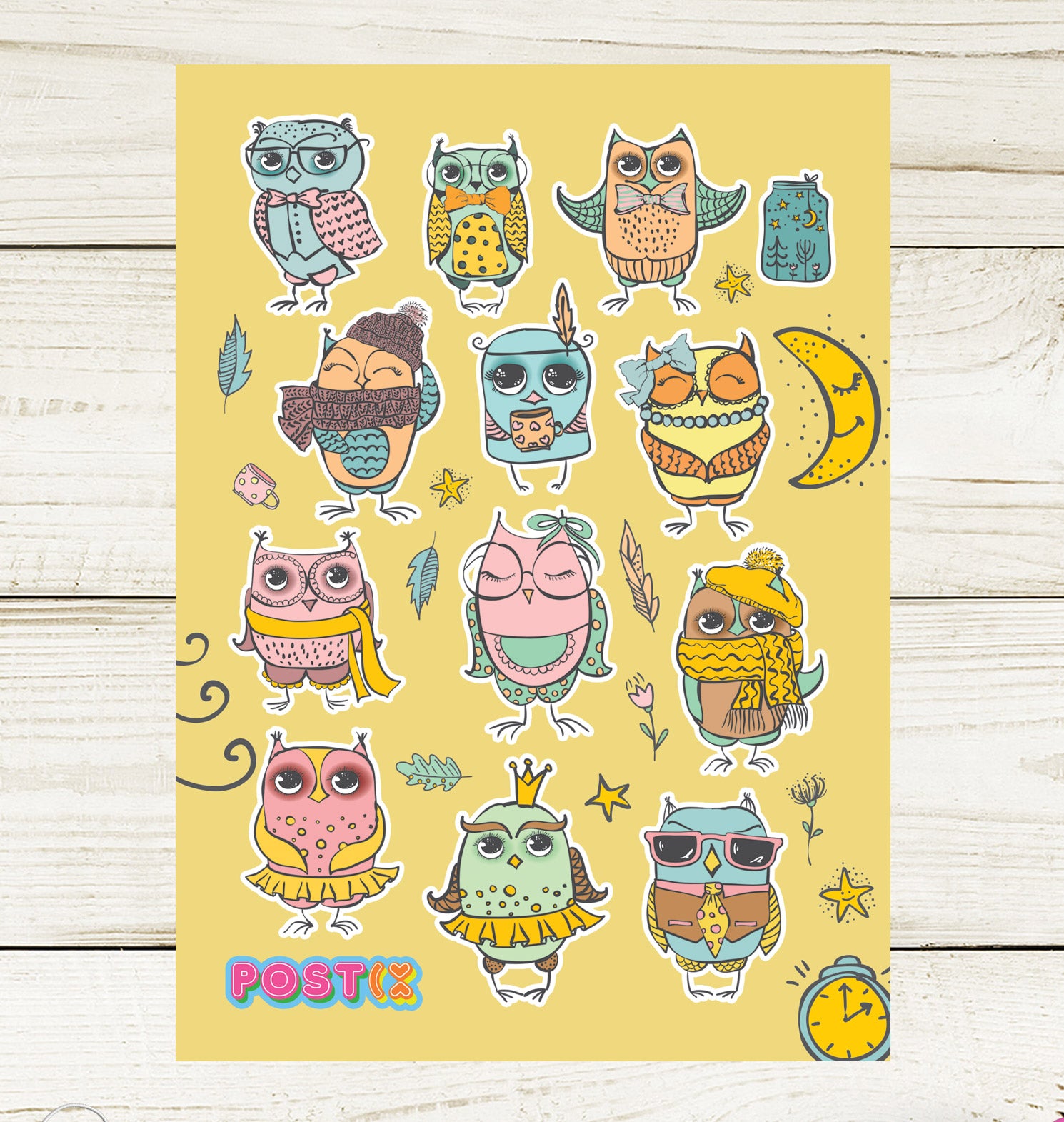 Wise Young Owls A6 Sticker Sheet