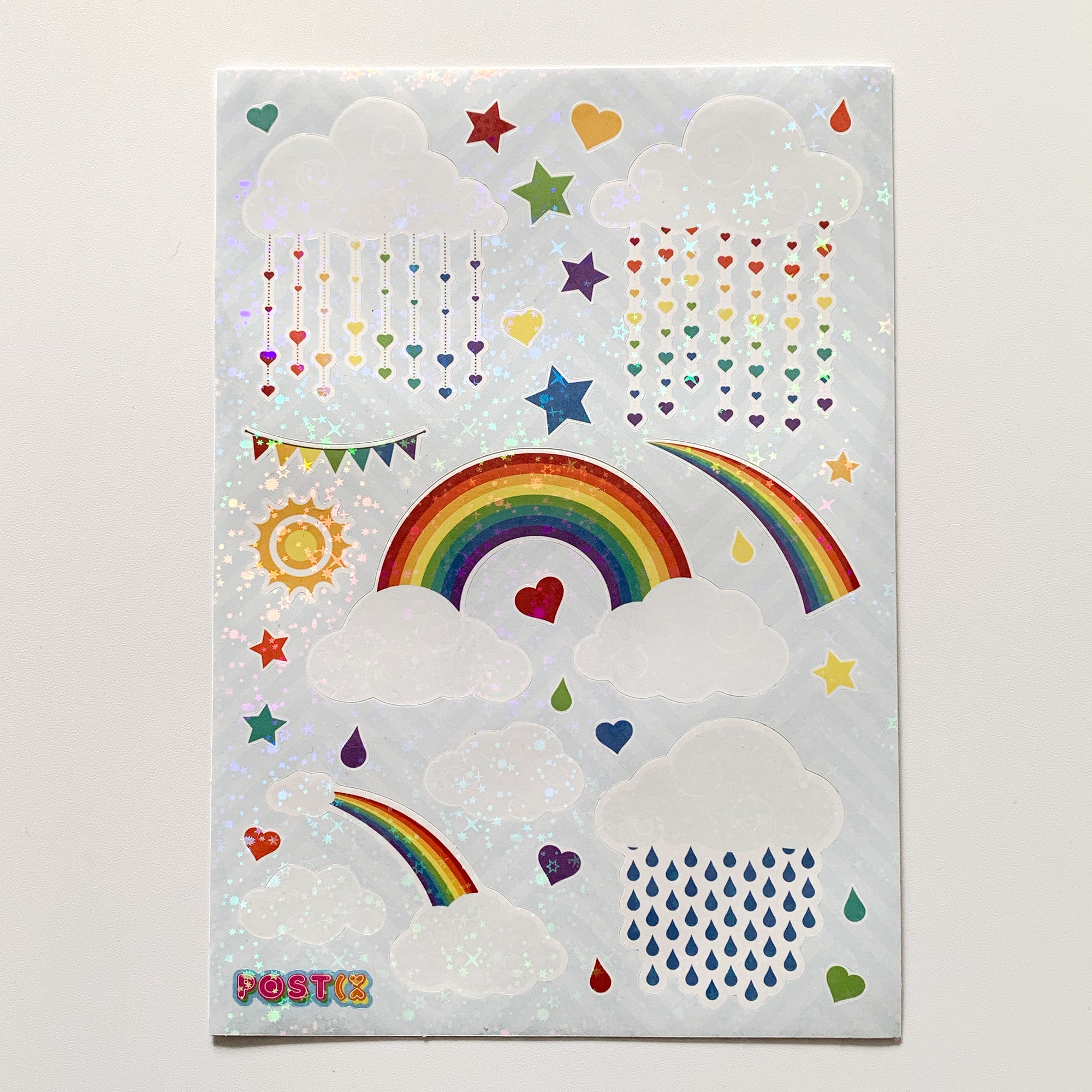 Raining Rainbows A5 Hologram Sticker Sheet