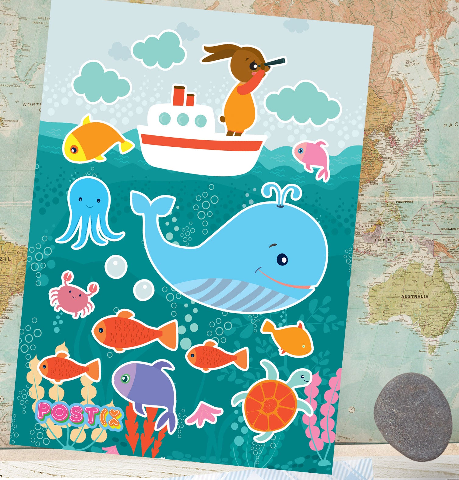 Rabbit's Sea Voyage A6 Sticker Sheet