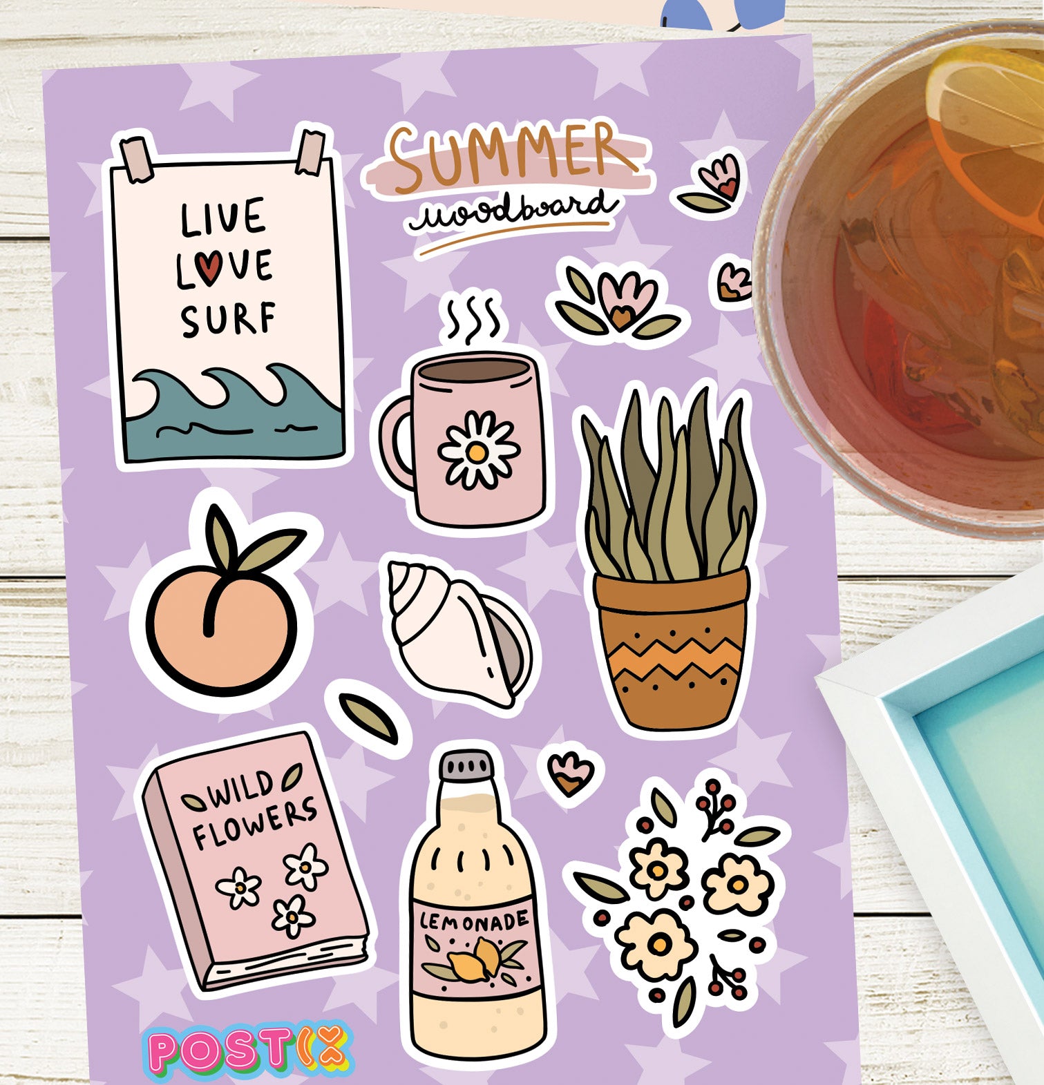 Summer Moodboard A6 Sticker Sheet