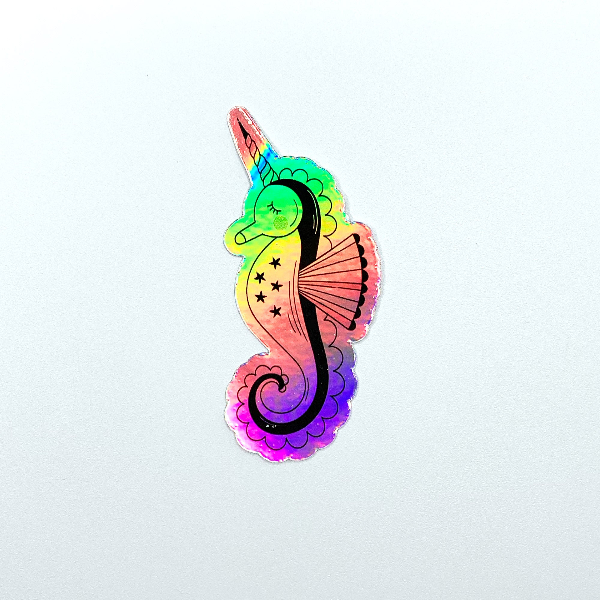 Unicorn Seahorse Hologram Sticker Flake